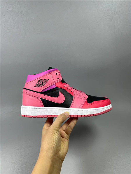 Women's Running Weapon Air Jordan 1 Pink/Black Shoes 410